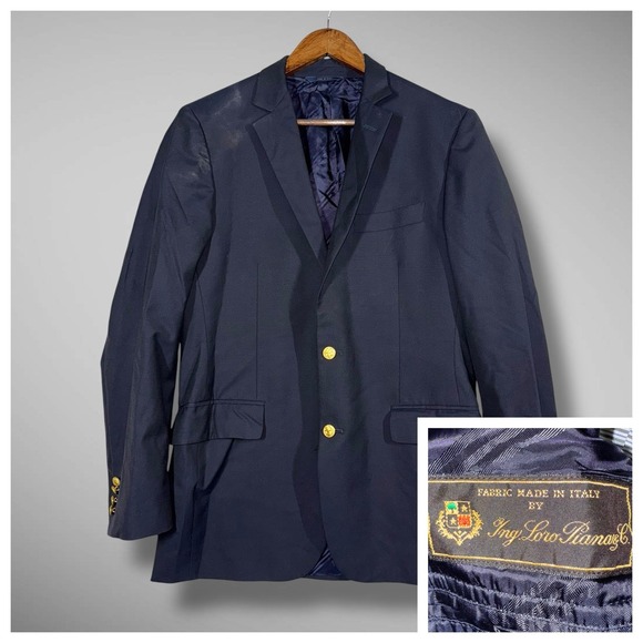 Brooks Brothers 1818‎ Fitzgerald Wool Blazer Jacket Loro Piana Italy Size 40L
